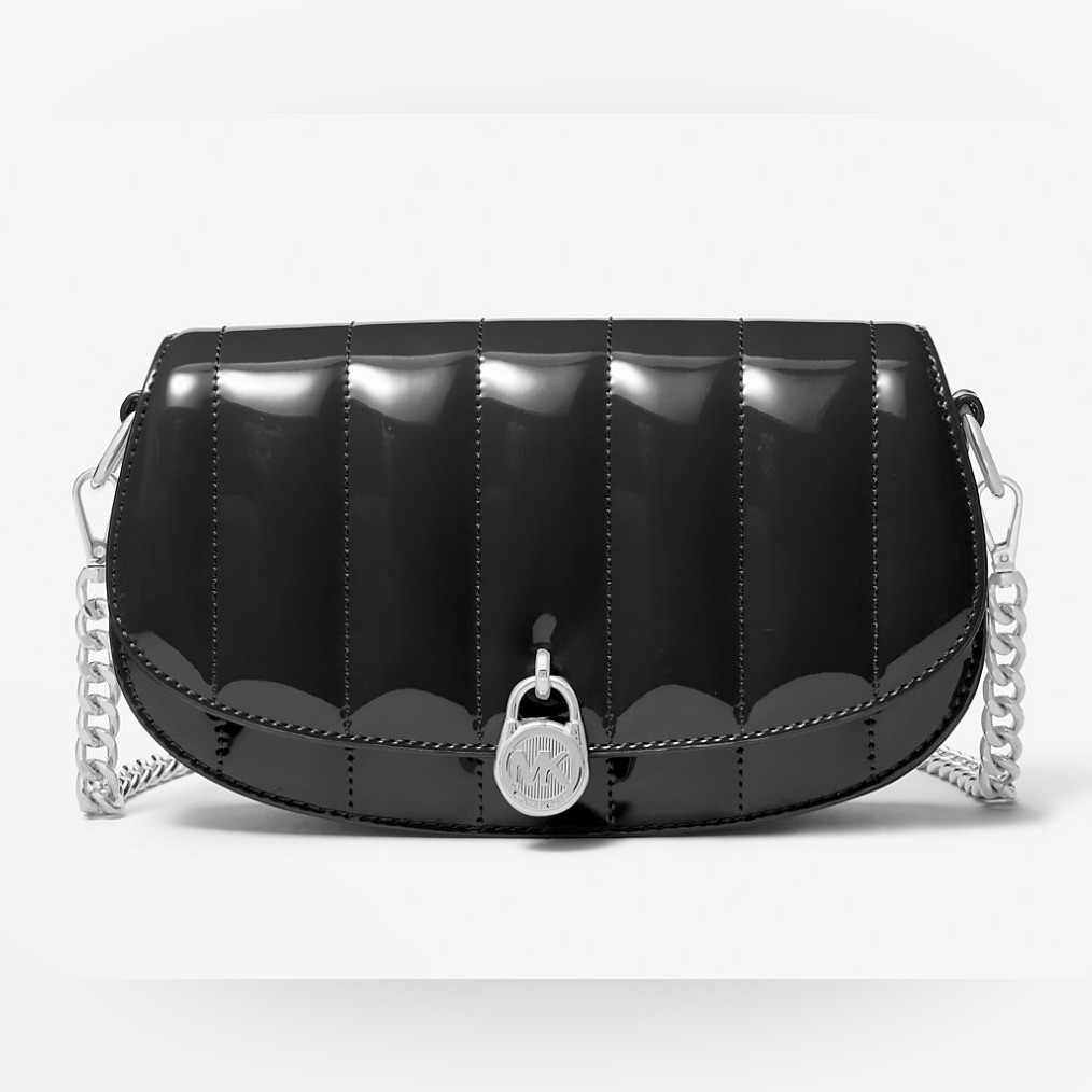 Michael Kors Black Three-Way Bag With Silver Chain Nwt